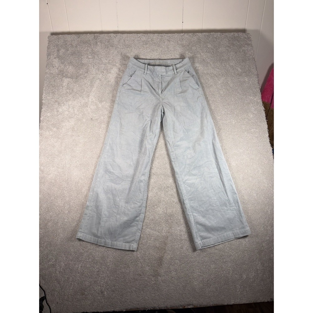 american eagle wide leg‎ trousers Corduroy Light Blue 2 Reg Stretch Waist Pants